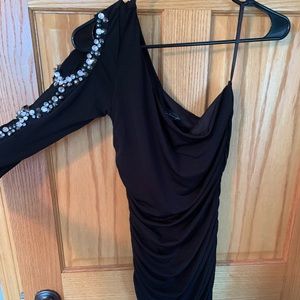 Blinged one shoulder dress